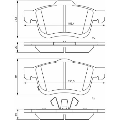 Bremsklötze VA FIAT 500L 13 0 986 494 801 Bremsklötze VA FIAT 500L 13 0 986 494 801