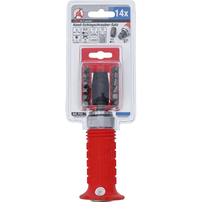 BGS Hand-Schlagschrauber-Satz inkl. Bits Abtrieb Innensechskant 12,5 mm (1/2 ) 712 BGS Hand-Schlagschrauber-Satz inkl. Bits Abtrieb Innensechskant 12,5 mm (1/2 ) 712