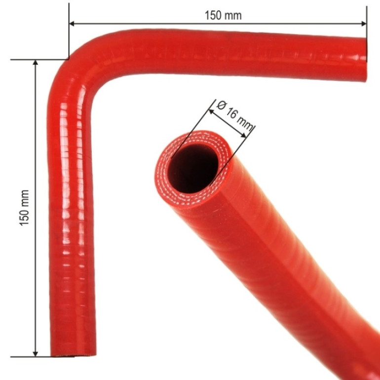 Universal-Wasserschlauch Winkel 90 Sil. 16X150X150mm SIRT008 Universal-Wasserschlauch Winkel 90 Sil. 16X150X150mm SIRT008