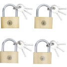 BGS Messing-Vorhängeschloss-Satz gleichschließend 40 mm 4-tlg BGS Do it yourself 3101