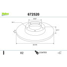 VALEO Bremsscheibe 672520