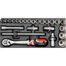 YT-5537 Knarrenkasten 1/2 24-Tlg. 10-32Mm In Schubladeneinlage