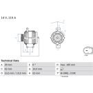 Lichtmaschine | MERCEDES A,B-Klasse | 0 986 081 040