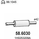 Mittelschalldämpfer | VW GOLF 89 | 58.6030
