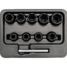 YT-0603 Spezialausdreheinsatz-Set 10-Tlg. 3/8