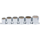 BGS Steckschlüssel-Einsatz-Satz, Zwölfkant | Antrieb Innenvierkant 12,5 mm (1/2"""") | SW 24 - 38 mm | 6-tlg | 70102