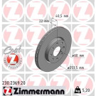 ZIMMERMANN Bremsscheibe | 230.2369.20