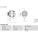Lichtmaschine | Bbmw 3,5,7,x3 01 | 0 986 084 680