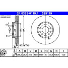 Bremsscheibe Opel P. Speedster/Vectra 1.6-2.6 95- Power Disc | 24.0325-0119.1