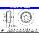 Bremsscheibe Jeep T. Commander/Grand Cherokee 3,7-5,7 4X4 04-10 | 24.0114-0118.1
