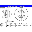 Bremsscheibe Opel P. Astra 1.2-1.8 16V 98-09 | 24.0124-0152.1