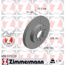 ZIMMERMANN Bremsscheibe | 600.3212.20