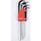 YT-0501 Sechskant-Stiftschlüsselsatz 9Tlg.1,5-10mm Lang Crv