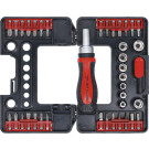 BGS Bit-/Steckschlüssel-Einsatz-Satz mit Ratschen-Drehgriff für Bits, umschaltbar 38-tlg BGS Do it yourself 20138