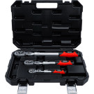 BGS Umschaltknarren-Satz ausziehbar, abwinkelbar Abtrieb Außenvierkant 6,3 mm (1/4 ) - 10 mm (3/8 ) - 12,5 mm (1/2 ) 3-tlg BGS Do it yourself 72114