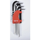 YT-0502 Sechskant-Stiftschlüsselsatz 9Tlg. 2û10 mm Cr-V