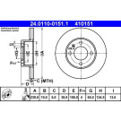 Bremsscheibe Audi S. 80 1.3-1.6 72-86 | 24.0110-0151.1