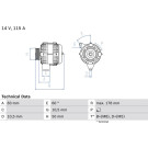 Lichtmaschine | MERCEDES,STEYR | 0 986 041 320