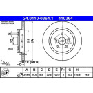 Bremsscheibe Toyota T. Urban Cruiser 1.4 D-4D 4Wd 09-14 | 24.0110-0364.1