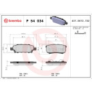 BREMBO Bremsklötze HA | DODGE Caliber/JEEP Compass/ 06 | P 54 034