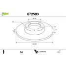 VALEO Bremsscheibe 672503 COATED