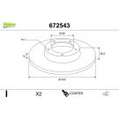 VALEO Bremsscheibe 672543 COATED