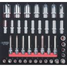KS TOOLS Steckschlüsselsatz 1/2 CHROMEplus SCS, 40-teilig, im Systemeinsatz 2/3 782.4040