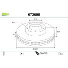 VALEO Bremsscheibe 672605 COATED