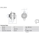 Lichtmaschine MERCEDES A,B-Klasse 0 986 081 040