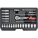 Steckschlüsselsatz Xs 1/4 Typ2 25-Tlg YT-14461