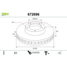 VALEO Bremsscheibe 672696 COATED
