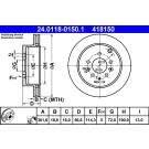 Bremsscheibe Mazda T. Cx-7 2.3 Turbo 07-13 24.0118-0150.1
