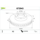 VALEO Bremsscheibe 672943 COATED