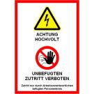 Warntafel Achtung Hochvolt rot 24020 Warntafel Achtung Hochvolt rot 24020
