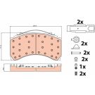 Bremsbelagsatz Db T. Actros/Antos/Arocs/Axor/Atego/Econic 98 GDB5116