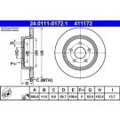 Bremsscheibe Ford T. C-Max/Kuga/Transit 10 24.0111-0172.1