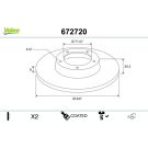 VALEO Bremsscheibe 672720 COATED