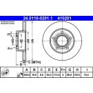 Bremsscheibe Vw T. A100/A6/Passat 96- 245X10 24.0110-0201.1 Bremsscheibe Vw T. A100/A6/Passat 96- 245X10 24.0110-0201.1