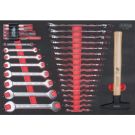 KS TOOLS SCS Schraubenschlüssel- und Hammersatz, metrisch, 31-teilig, Systemeinsatz 1/1 711.3031