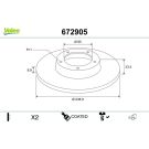 VALEO Bremsscheibe 672905 COATED