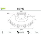 VALEO Bremsscheibe 672780 COATED