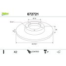 VALEO Bremsscheibe 672721 COATED