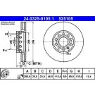 Bremsscheibe Audi S. 100/A4/A6 95- Power Disc 24.0325-0105.1