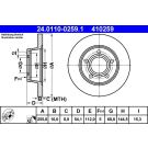 Bremsscheibe Audi T. A6 1.8-3.0 Quattro 97-05 24.0110-0259.1