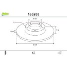 VALEO Bremsscheibe 186288 VALEO Bremsscheibe 186288