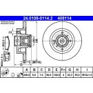 Bremsscheibe Renault T. Megane Ii/Clio Iii 05-/Note/Modus Mit Abs-Lager 24.0108-0114.2