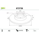 VALEO Bremsscheibe 672726 COATED