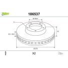 VALEO Bremsscheibe 186537 VALEO Bremsscheibe 186537