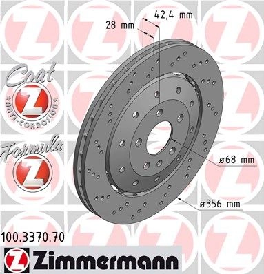 ZIMMERMANN Bremsscheibe 100.3370.70 ZIMMERMANN Bremsscheibe 100.3370.70