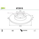 VALEO Bremsscheibe 672515 COATED